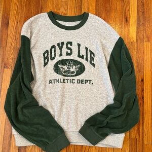 Boys Lie Green and Gray Crewneck
